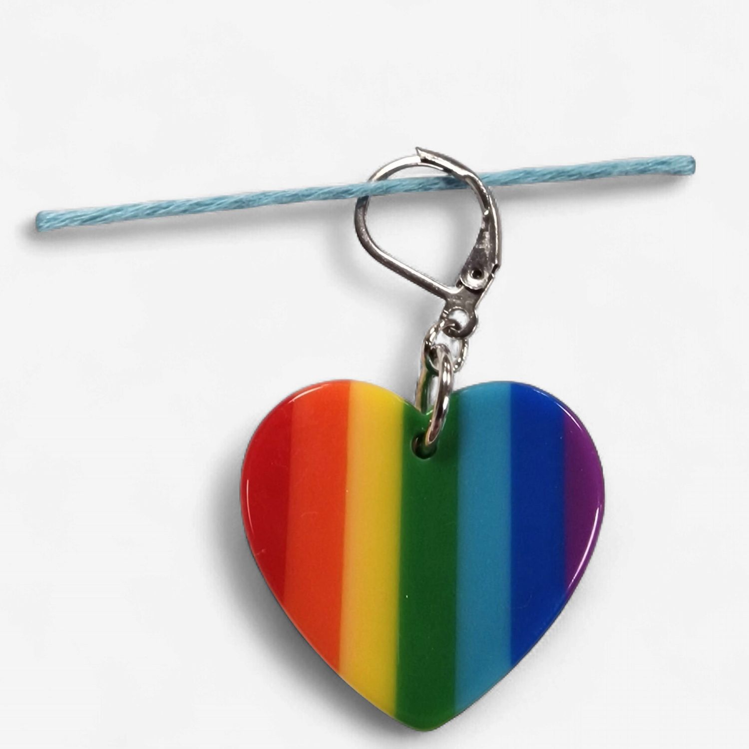 Handmade Stitch Markers - Rainbow Heart