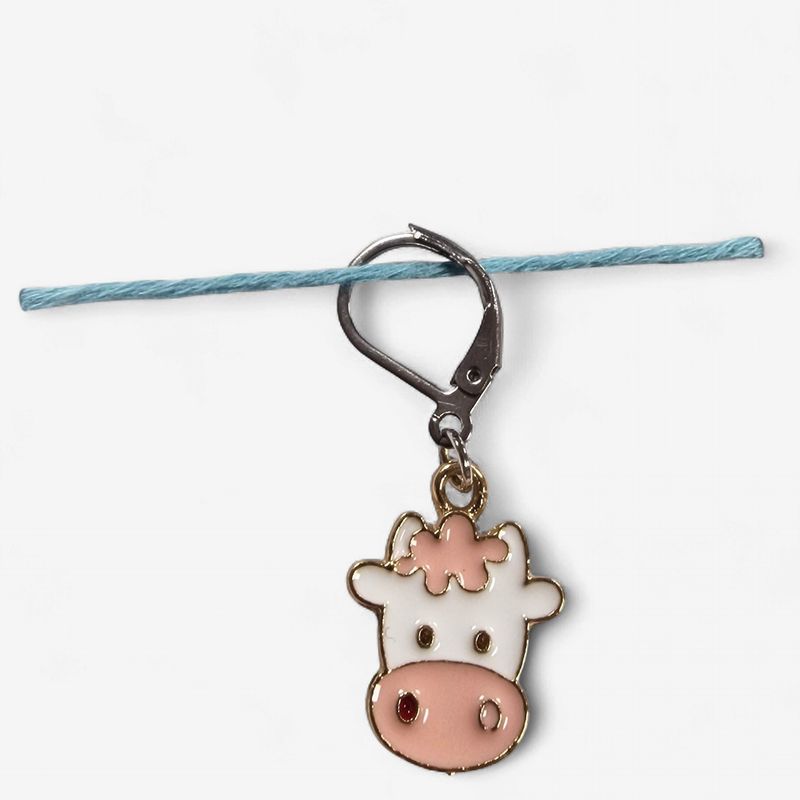 Handmade Stitch Markers - Cute Cow