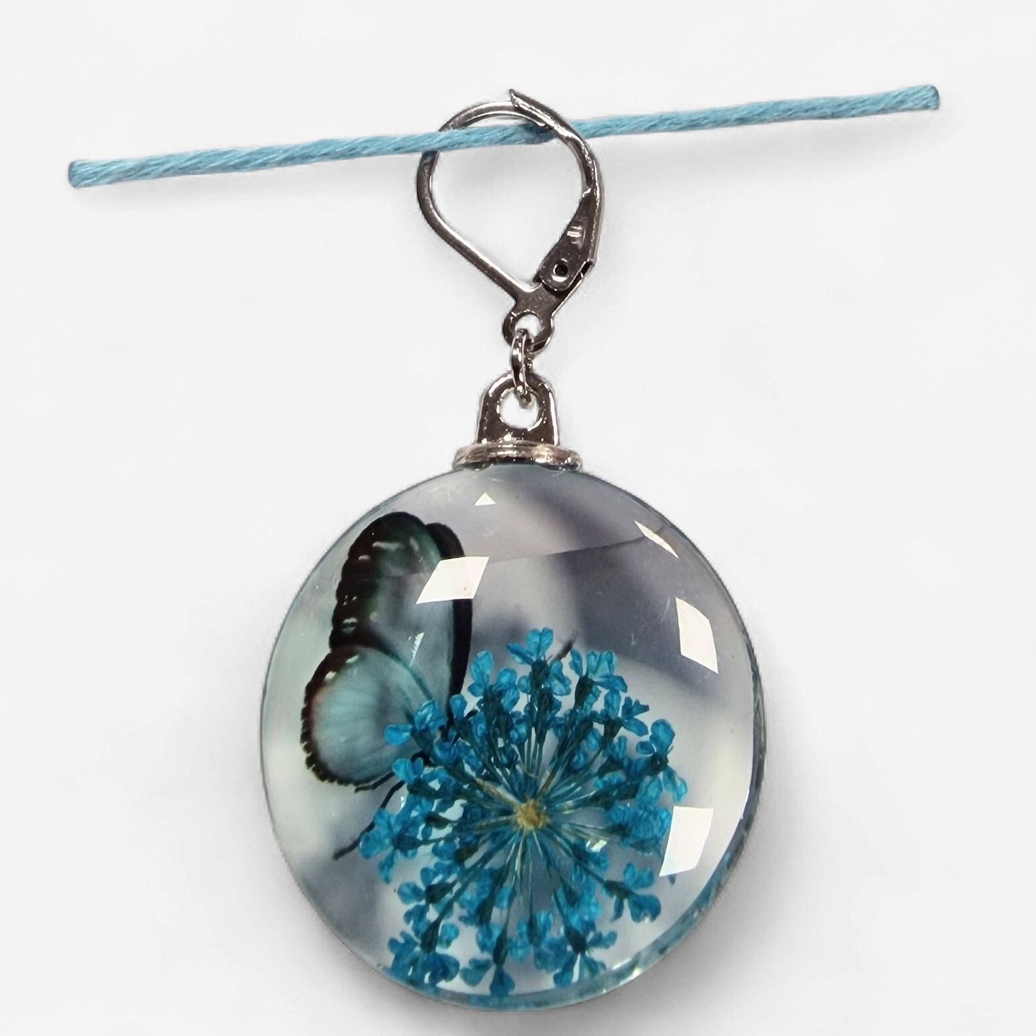 Handmade Stitch Markers - Glass Butterfly &amp; Flower