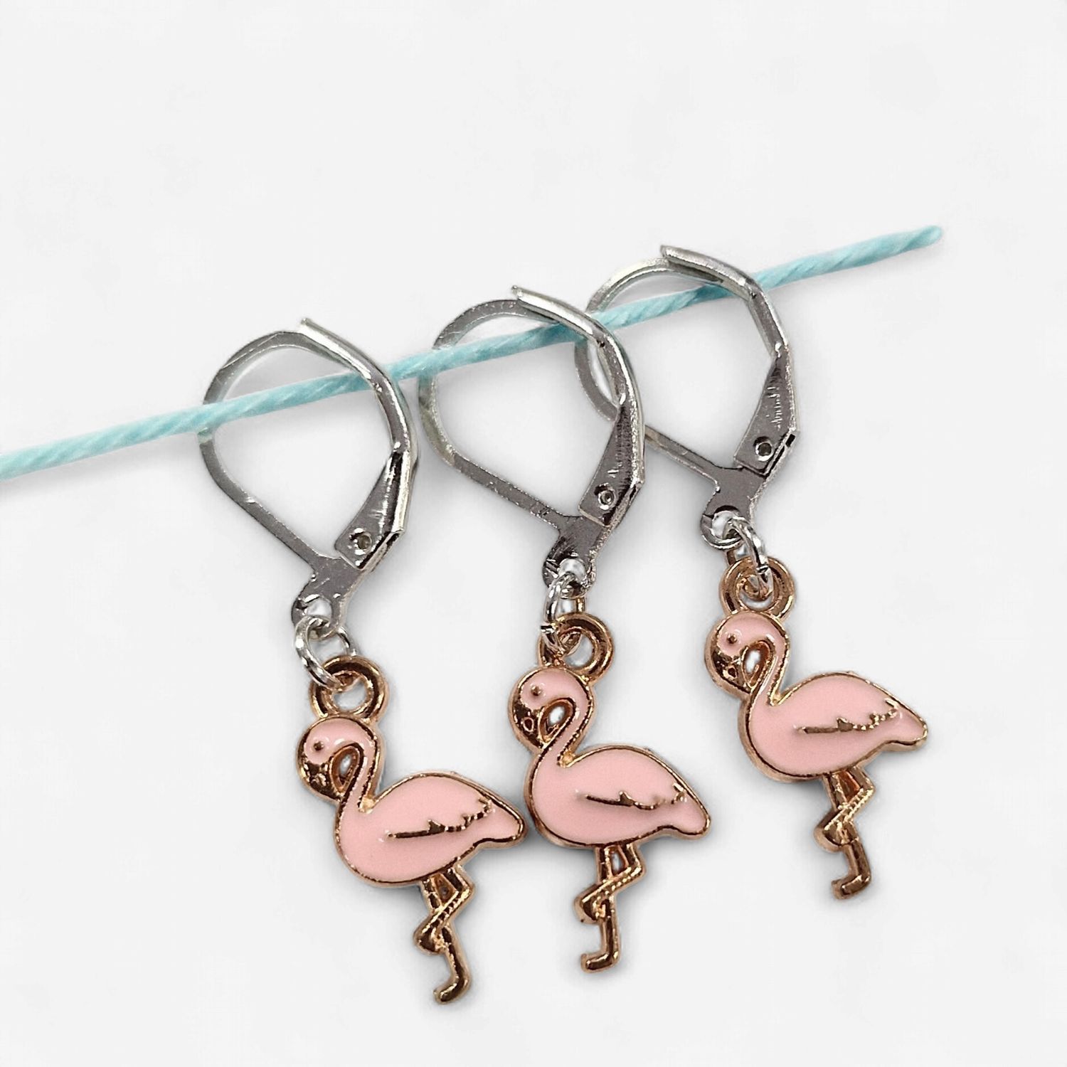 Handmade Stitch Markers - Flamingos