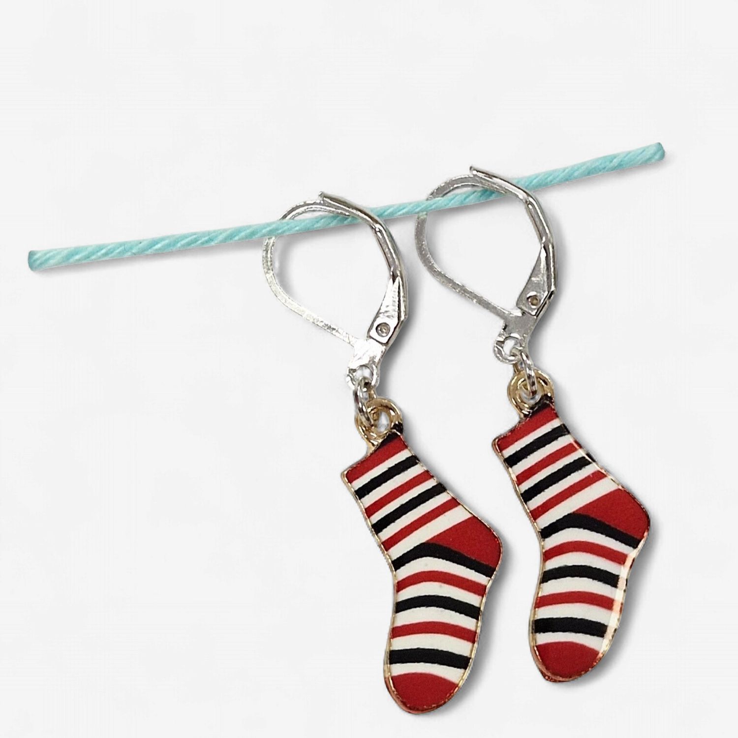 Handmade Stitch Markers - Stripy Socks