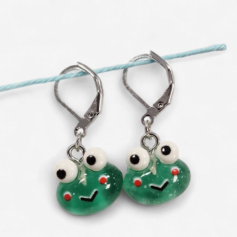 Handmade Stitch Markers - Frog Faces