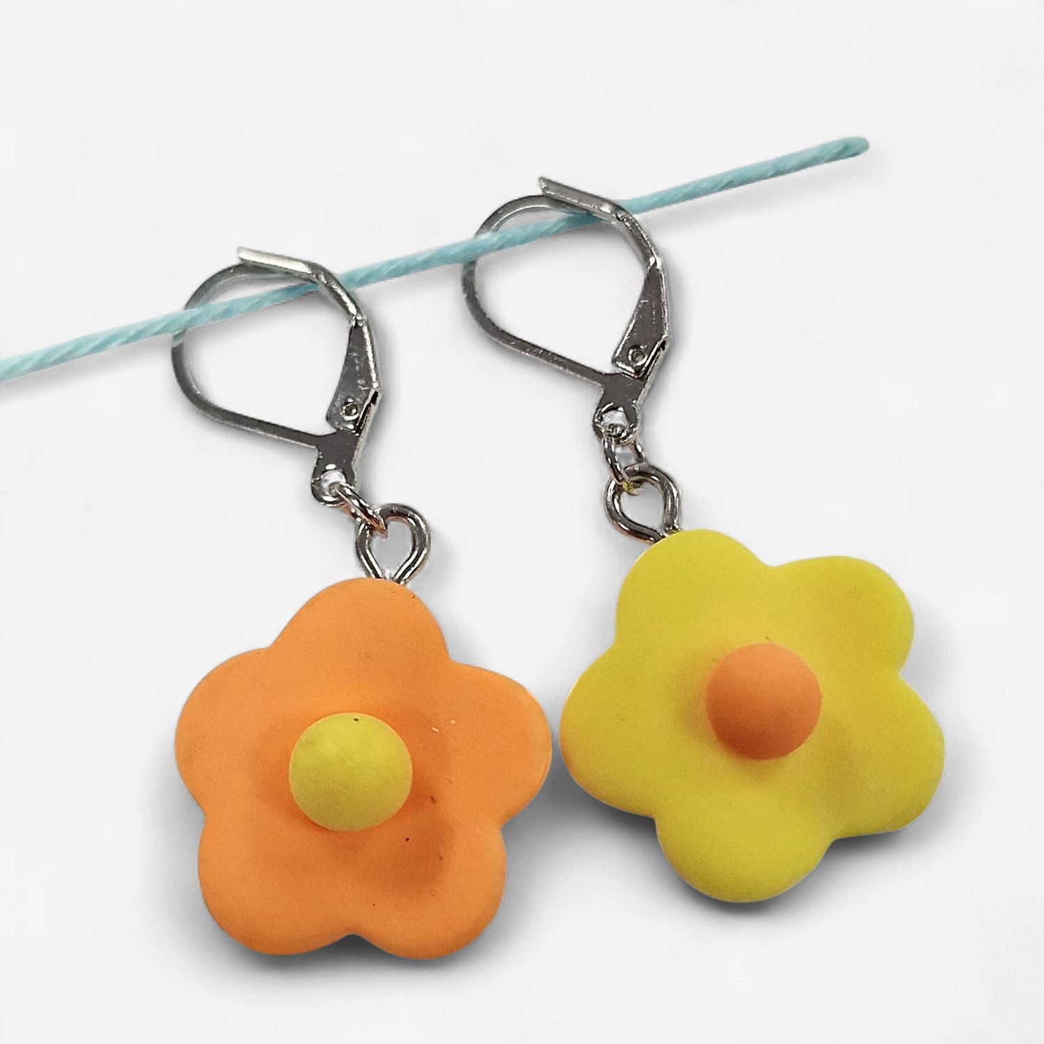 Handmade Stitch Markers - Bright Flowers