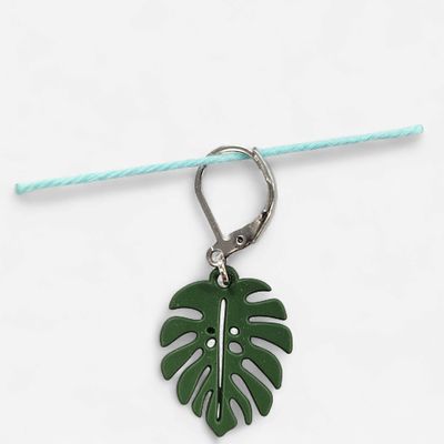 Handmade Stitch Markers - Monstera Leaf