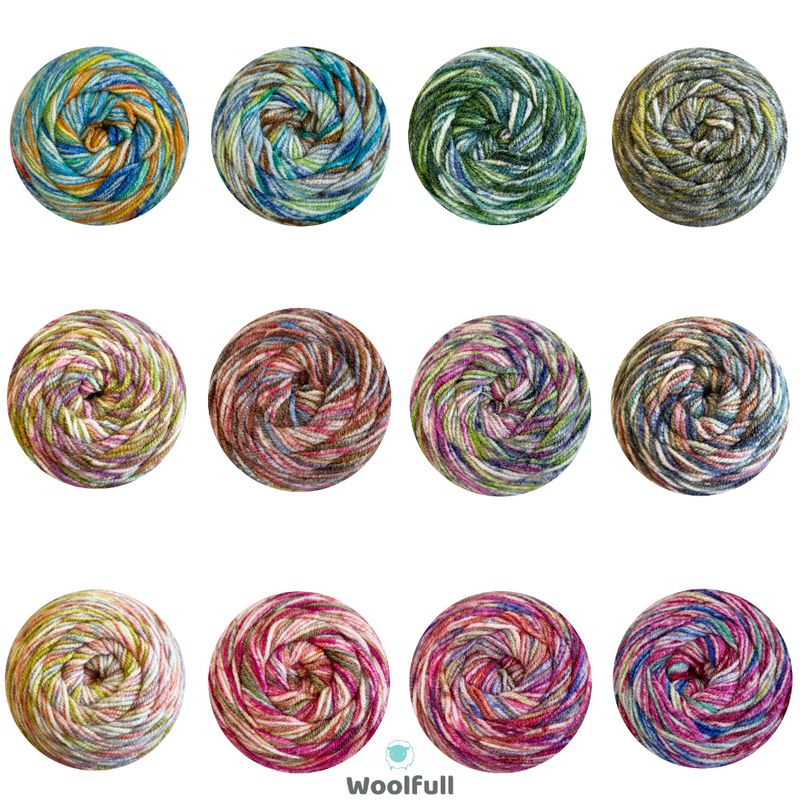 A shade card showing all 12 colours.