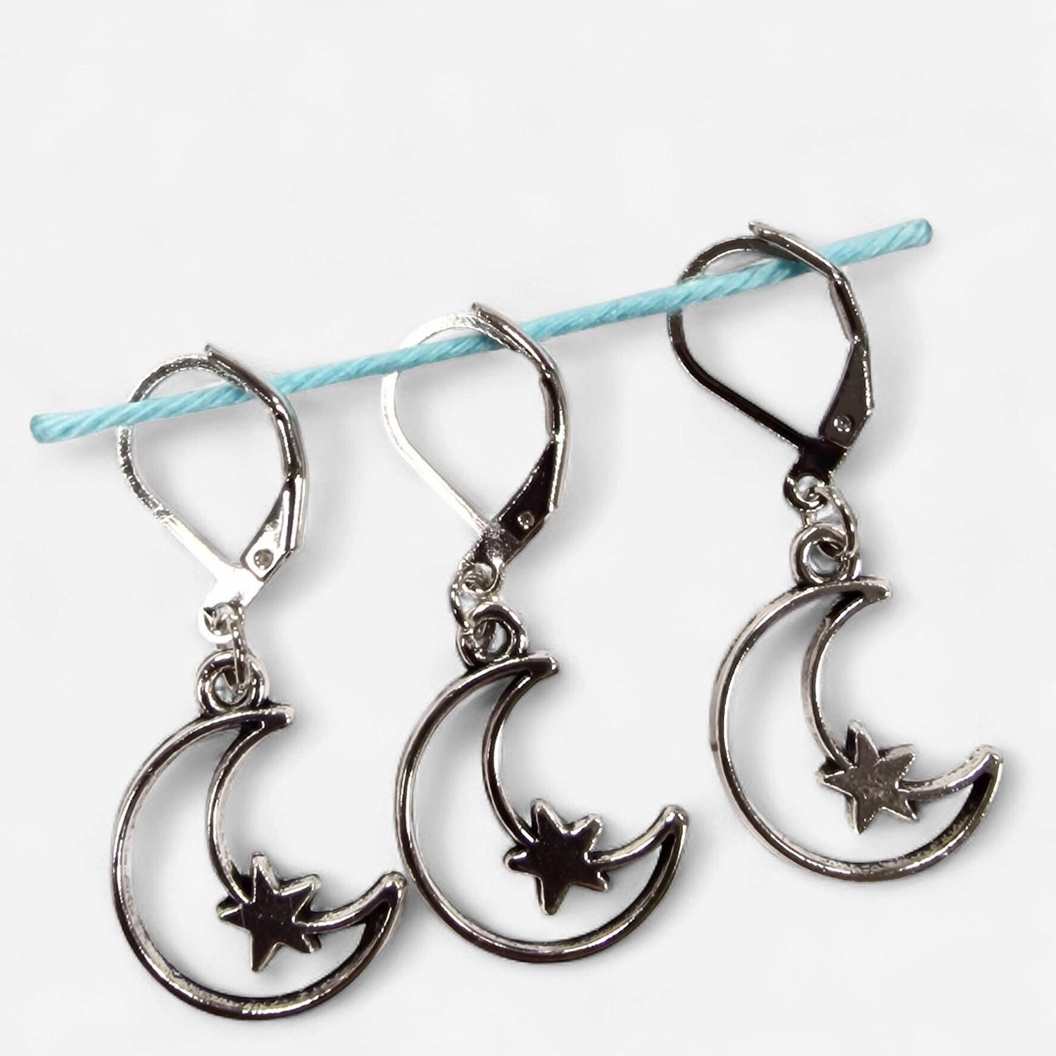 Handmade Stitch Markers - Moon and Star