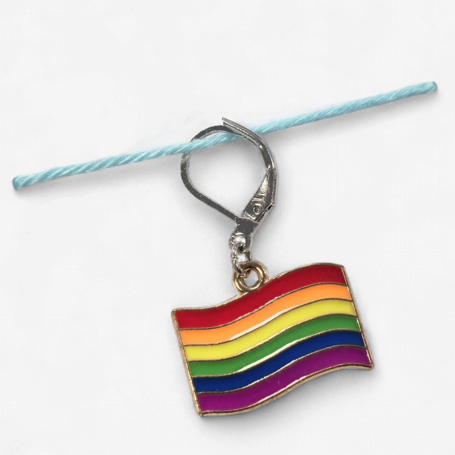 Handmade Stitch Markers - Rainbow Flag