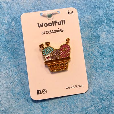 Woolfull Pin Badges - Yarn Basket