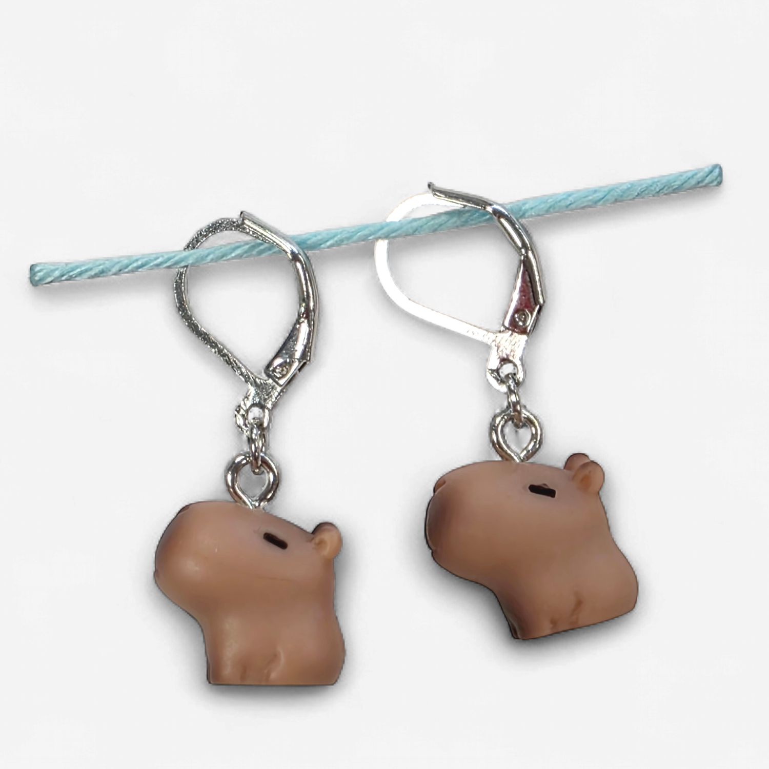 2 capybara shaped stitch markers.