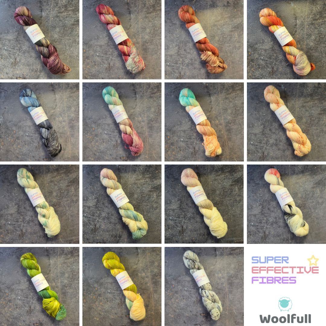 A shade card showing all 15 colourways.