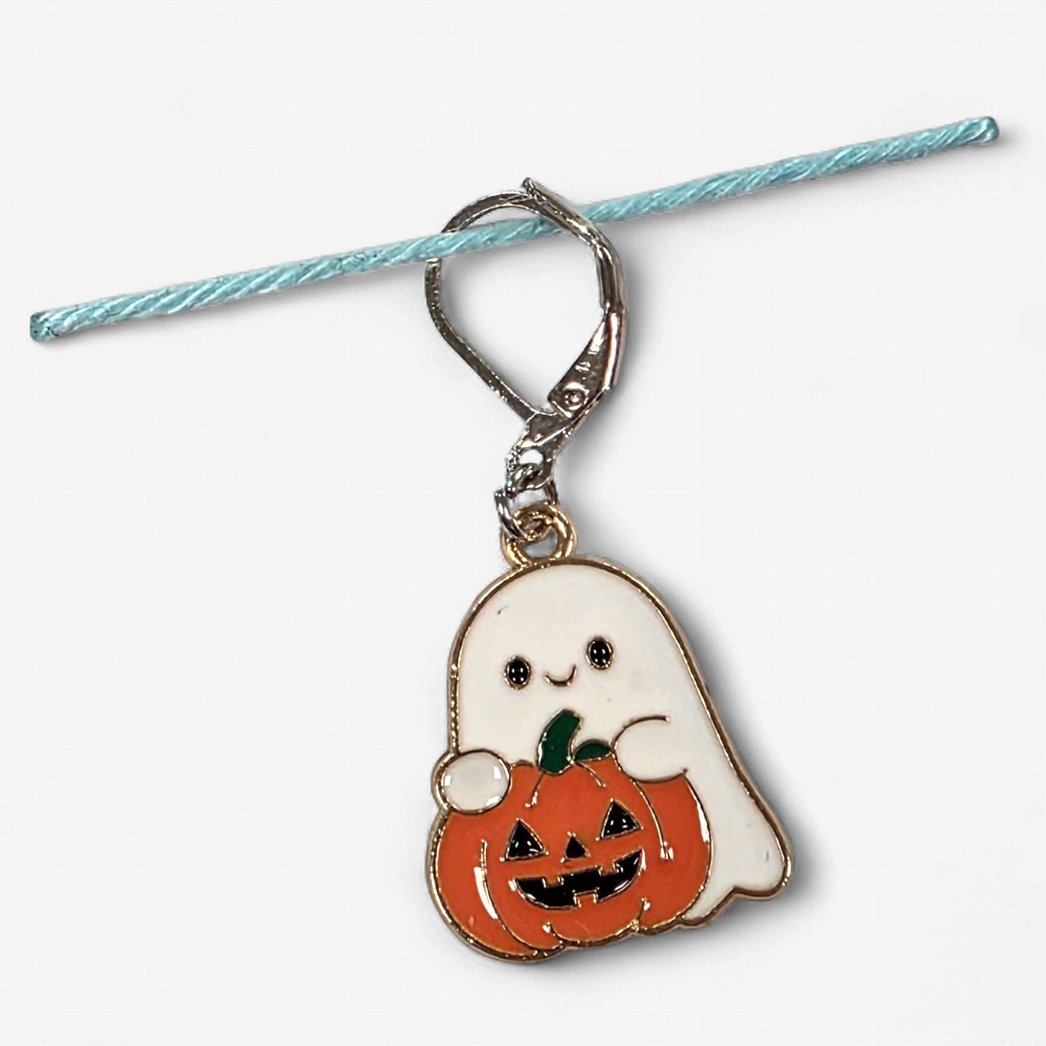 Handmade Stitch Markers - Ghost &amp; Pumpkin