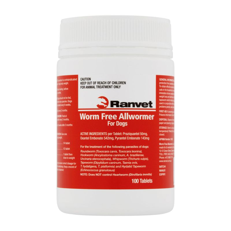 Ranvet Allwormer 10kg Tab (100)