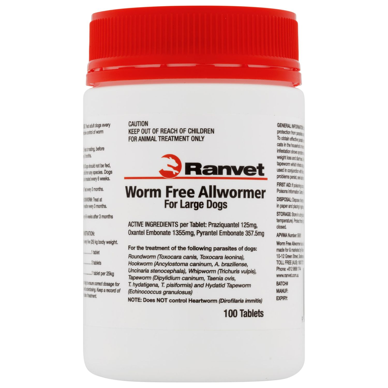 Ranvet Allwormer 25kg Tab (100)