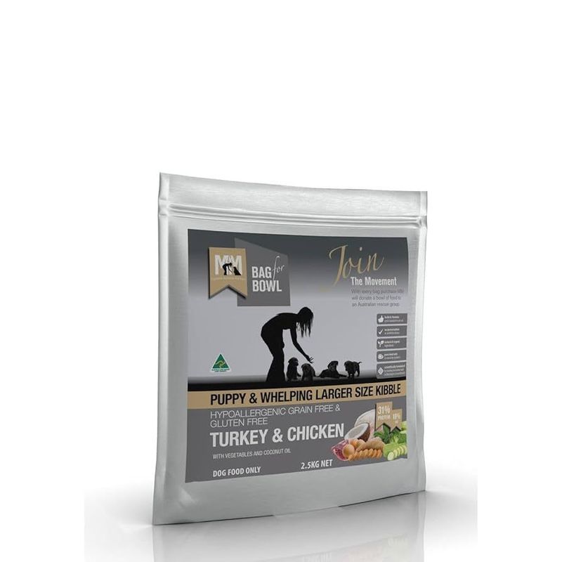 Meals For Mutts Large Kibble Puppy Turkey & Chicken Grain & Gluten Free 2.5kg