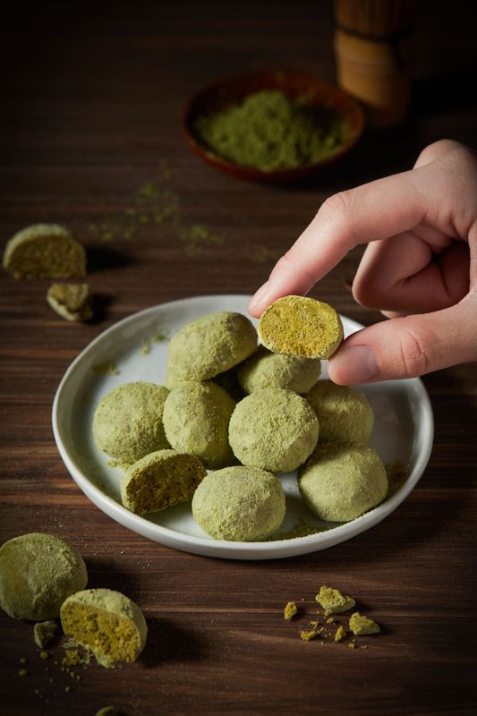｜手工餅乾系列｜雪球餅乾 -靜岡抹茶-  入口即化 手工餅乾