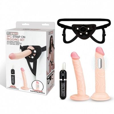 Lux Fetish 3 PC Strap-On Pegging Set Lux Fetish 3 PC Strap-On Pegging Set