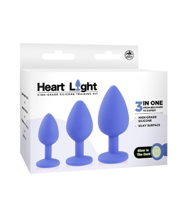 HEART LIGHT SILICONE ANAL TRAINING KIT - BLUE HEART LIGHT SILICONE ANAL TRAINING KIT - BLUE