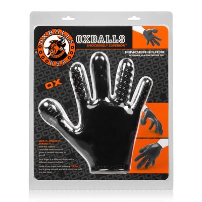 OXBALLS FINGER FUCK textured glove BLACK OXBALLS FINGER FUCK textured glove BLACK