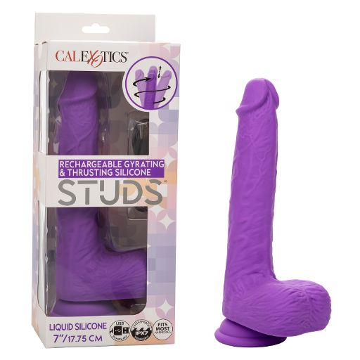 Rechargeable Gyrating & Thrusting Silicone Studs® purple 7"/17.75cm