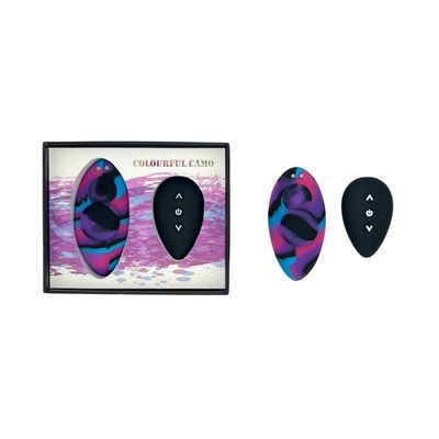 Colourful Camo Remote Control Panty Vibe Blue Colourful Camo Remote Control Panty Vibe Blue