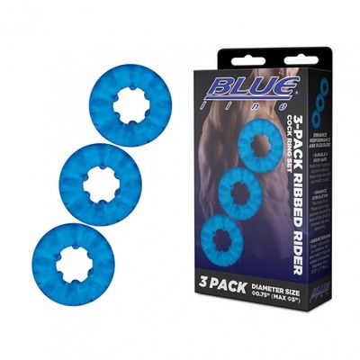 3-Pack Ribbed Rider Cock Ring Set 3-Pack Ribbed Rider Cock Ring Set