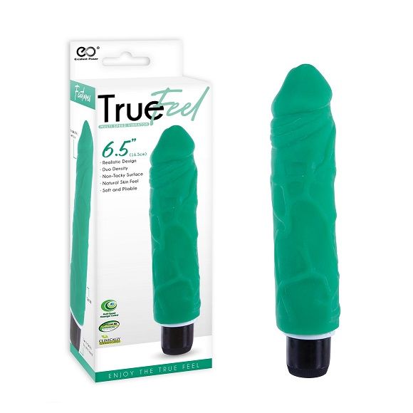 TRUE FEEL 6.5 GREEN REALISTIC VIBRATOR TRUE FEEL 6.5 GREEN REALISTIC VIBRATOR