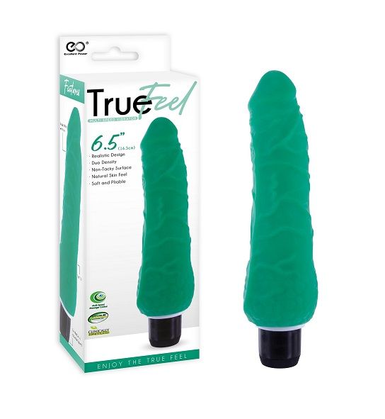 TRUE FEEL 6.5 REALISTIC TPR VIBRATOR GREEN TRUE FEEL 6.5 REALISTIC TPR VIBRATOR GREEN