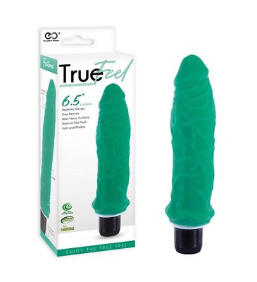TRUE FEEL 6.5 REALISTIC VIBRATOR GREEN TRUE FEEL 6.5 REALISTIC VIBRATOR GREEN