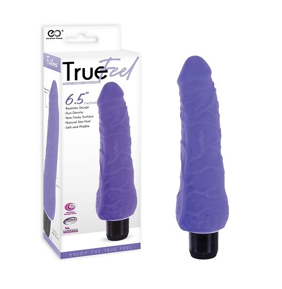 TRUE FEEL 6.5 REALISTIC TPR VIBRATOR PURPLE