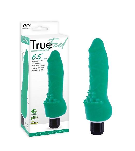 TRUE FEEL REALISTIC VIBRATOR 6.5" - GREEN