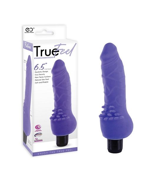 TRUE FEEL REALISTIC VIBRATOR 6.5" - PURPLE