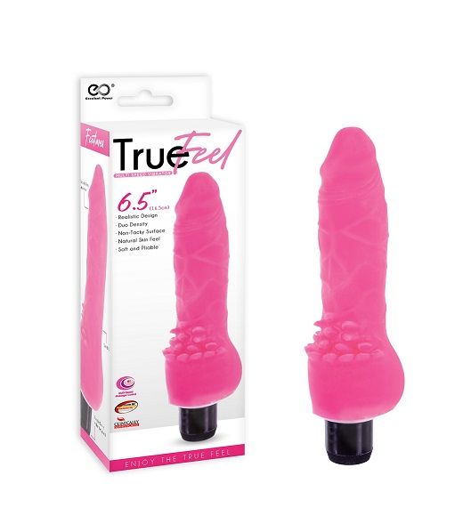 TRUE FEEL REALISTIC VIBRATOR 6.5" - PINK