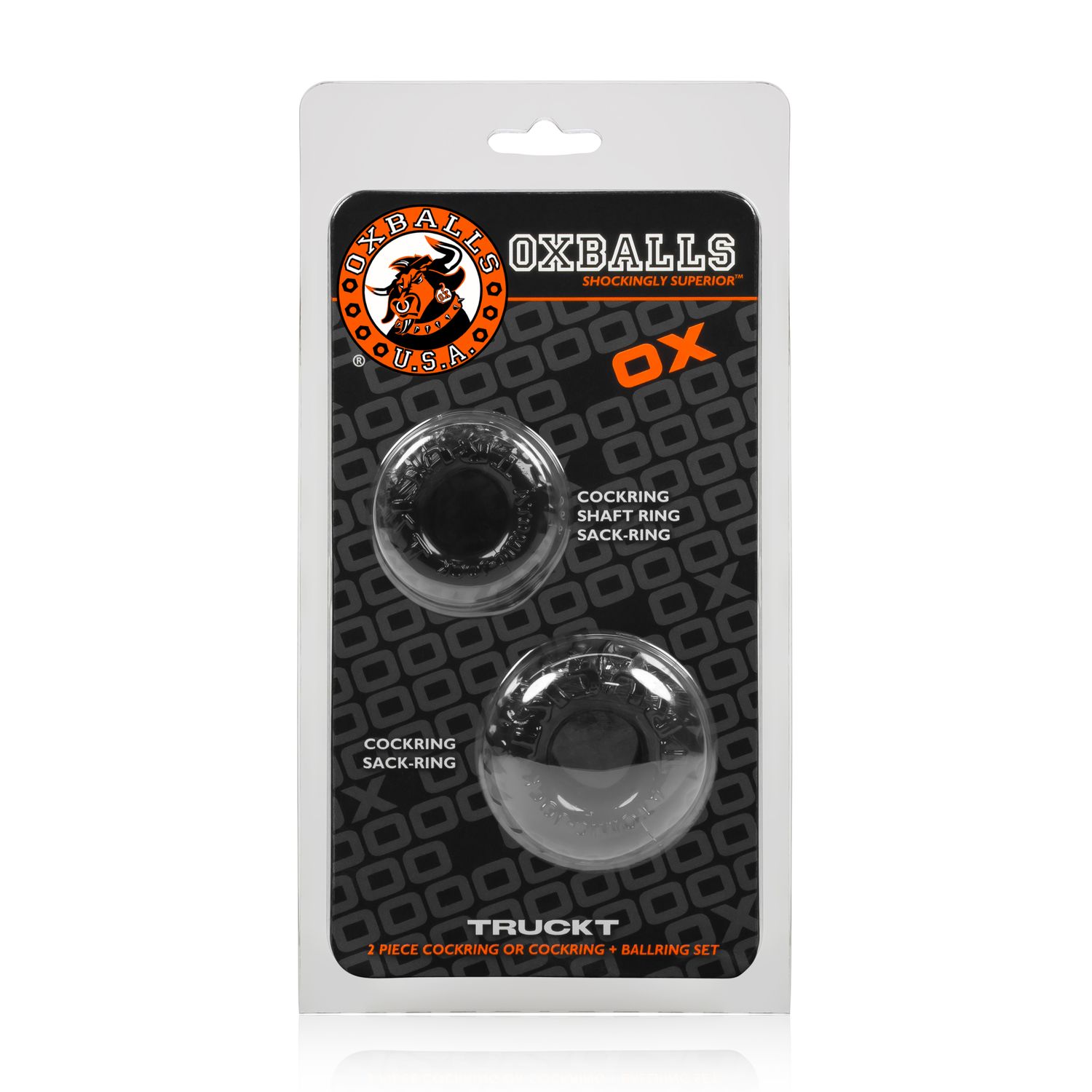 OXBALLS TRUCKT 2-pack stretchy cockring BLACK