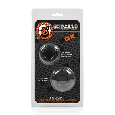 OXBALLS TRUCKT 2-pack stretchy cockring BLACK OXBALLS TRUCKT 2-pack stretchy cockring BLACK