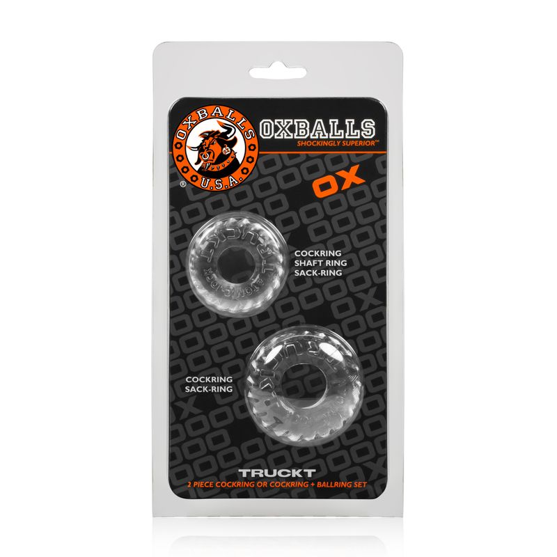 OXBALLS TRUCKT 2-pack stretchy cockring CLEAR OXBALLS TRUCKT 2-pack stretchy cockring CLEAR