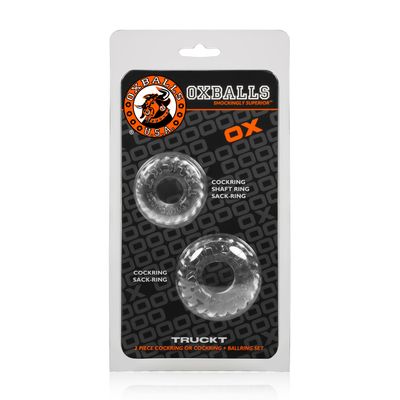 OXBALLS TRUCKT 2-pack stretchy cockring CLEAR OXBALLS TRUCKT 2-pack stretchy cockring CLEAR