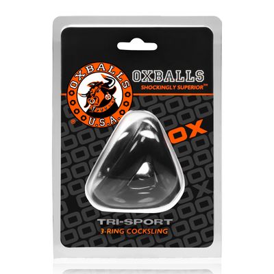 OXBALLS TRI-SPORT versatile 3-ring cocksling BLACK OXBALLS TRI-SPORT versatile 3-ring cocksling BLACK