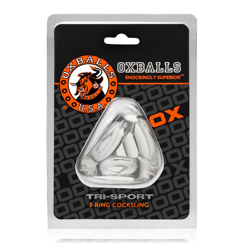 OXBALLS TRI-SPORT versatile 3-ring cocksling CLEAR OXBALLS TRI-SPORT versatile 3-ring cocksling CLEAR