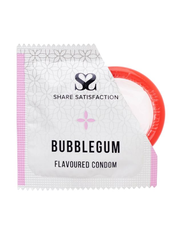 Share Satisfaction Bubblegum Flavoured Condoms 100 bulk Pack