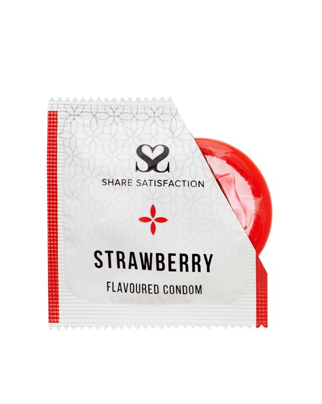 Share Satisfaction Strawberry Flavoured Condoms 100 bulk Pack