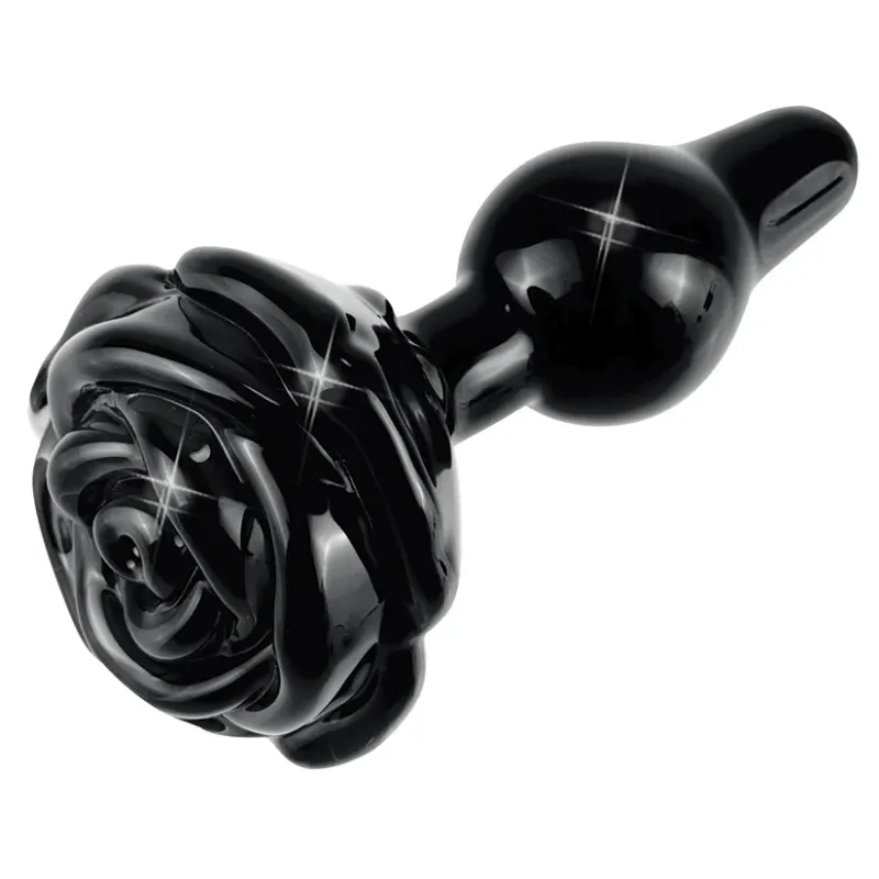 Icicles No.77 Black Rose Glass Butt Plug Icicles No.77 Black Rose Glass Butt Plug