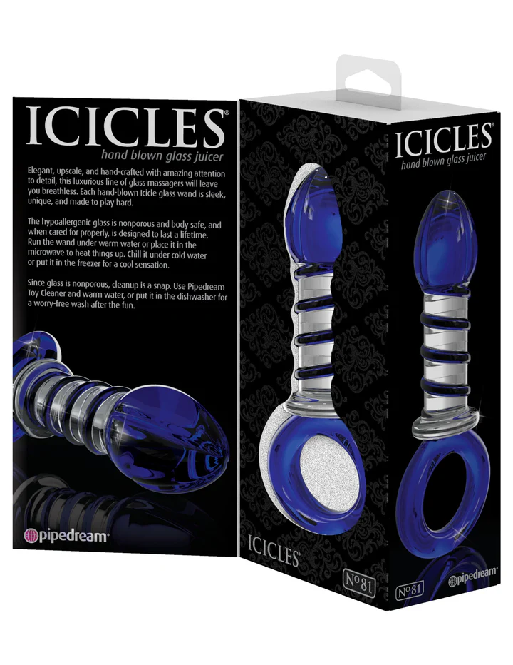 Icicles No.81 Blue  Glass Butt Plug