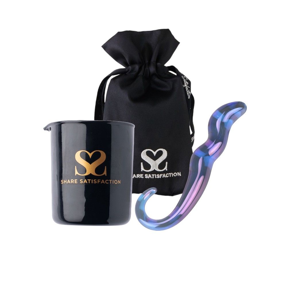 Glass Dildo and Candle Bundle
