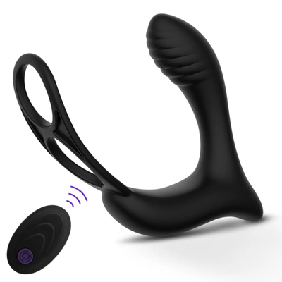 Waterproof Remote Control Prostate Massager with Cock Rings