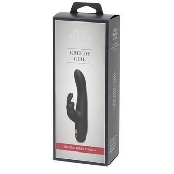 Fifty Shades of Grey Greedy Girl Rechargeable Slimline Rabbit Vib Black