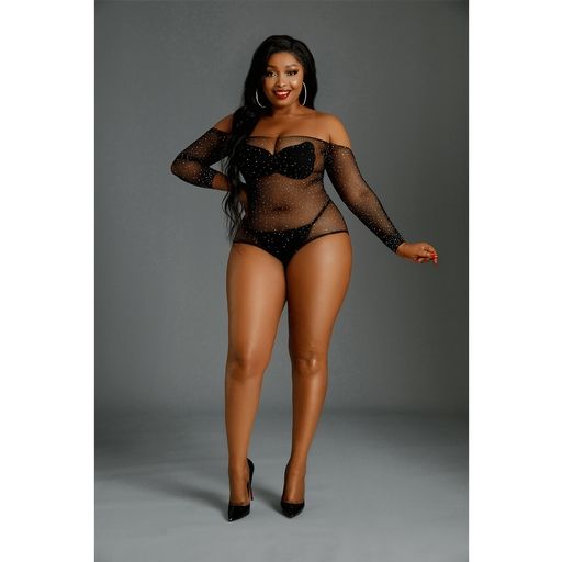 Moonlight Plus Model 09 Black Bodystocking
