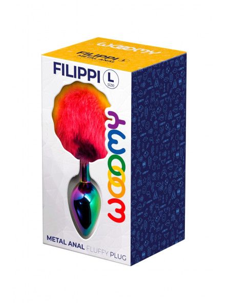 Wooomy Filippi Fluffy Rainbow Metal Plug L Wooomy Filippi Fluffy Rainbow Metal Plug L
