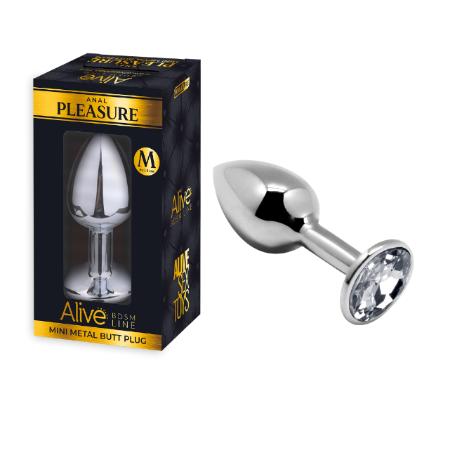 MINI METAL BUTT PLUG ANAL PLEASURE WHITE M MINI METAL BUTT PLUG ANAL PLEASURE WHITE M