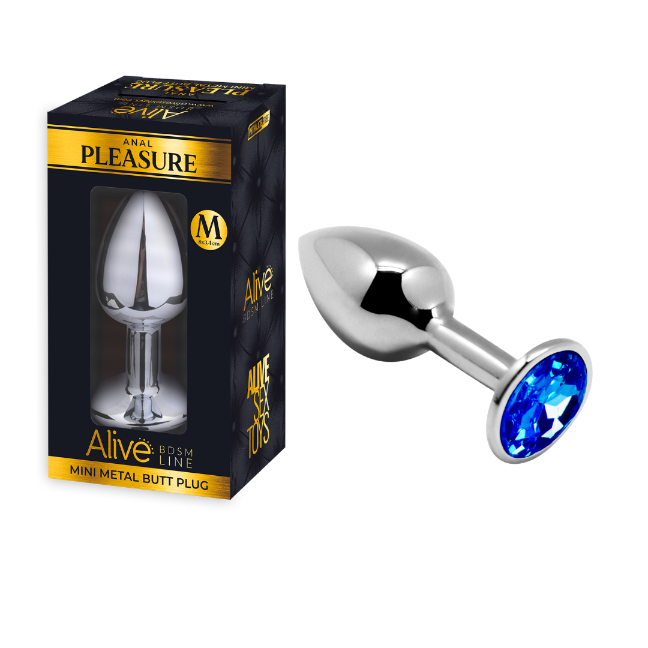 MINI METAL BUTT PLUG ANAL PLEASURE BLUE M MINI METAL BUTT PLUG ANAL PLEASURE BLUE M