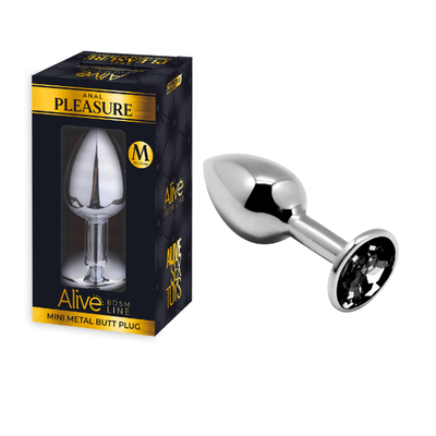 MINI METAL BUTT PLUG ANAL PLEASURE BLACK M MINI METAL BUTT PLUG ANAL PLEASURE BLACK M